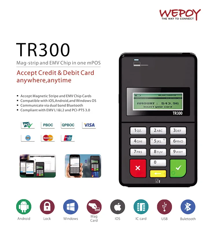 Emv Pci Mobile Bluetooth Card Swipe Machine With Keyboard Buy Card