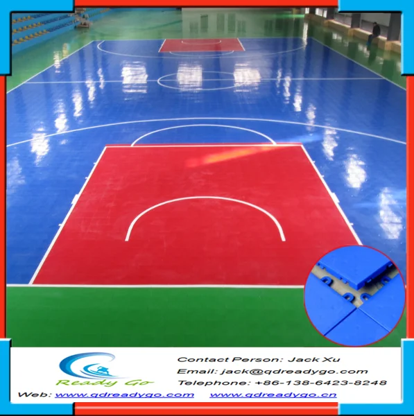 Enclavamiento deportes pavimentos pista, plástico de baloncesto bajo