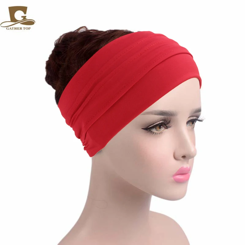 Wholesale Wide Sport Headbands Wicking Elastic Turban Head Wrap Hair