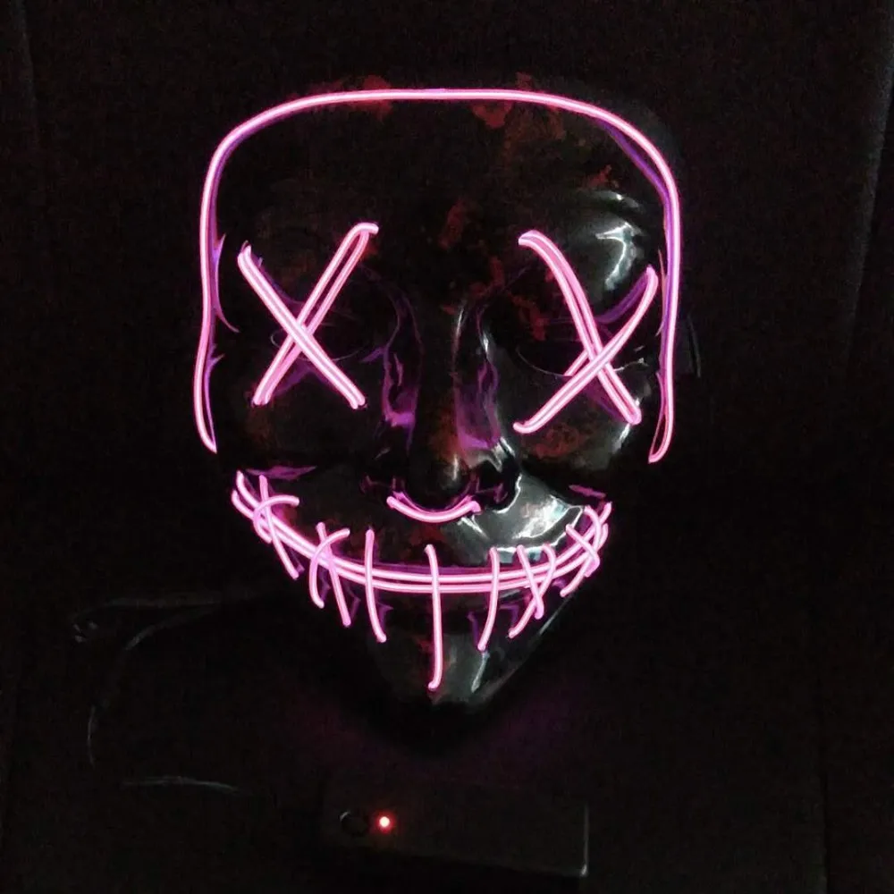 Ce Rohs Light Up Glow Neon El Wire Mask For Halloween Party Mask - Buy ...