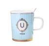Simple now design blue indonesia royalex coffee mugs with fasion gold bottom