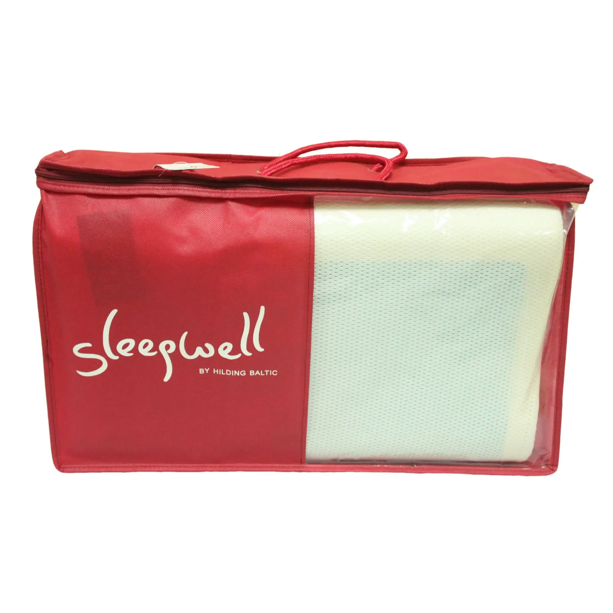 Wholesale Plastic Comforter Storage Bags Red Non Woven Carrier Pillow Zipper Bag With Rope