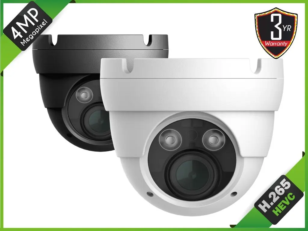 HQ-Cam 4MP H.265 HD IP IR Dome Mini Camera 1/3" 4MP CMOS Sensor IP-5IRD4002VFZ-G/W 2.8~12mm Motorized Lens IP66 Weatherproof,2 Matrix IR