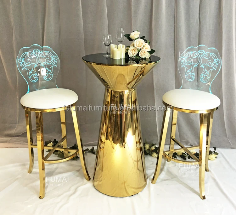 Hot Design Elegant Golden Metal Stainless Bar Table Cocktail Buy Bar