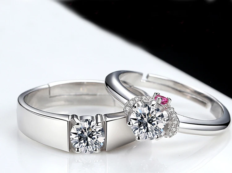 Prince Princess Lover Couple Rings His and Her Promise Rings Engagement Wedding Rings