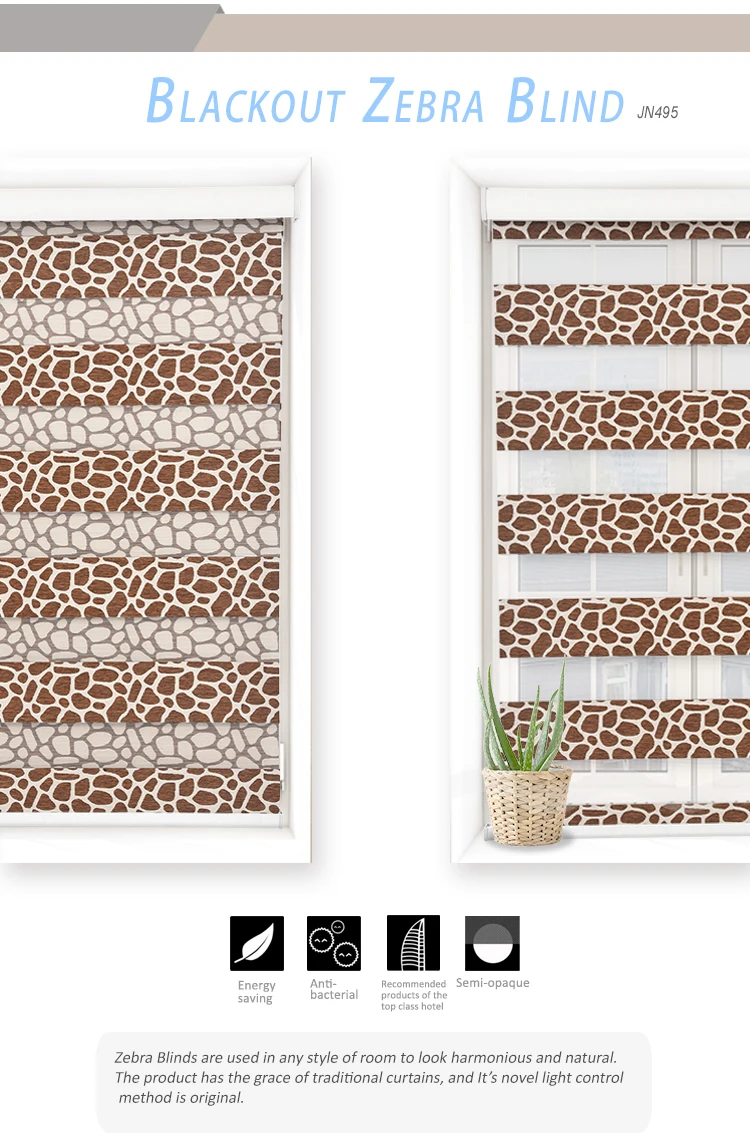 Stardeco horizontal leopard pattern window sun shades