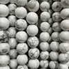 Natural Semi Precious Stone Bead Loose Bead White Turquoise Howlite Stone 4mm 6mm 8mm 10mm for Jewelry Making