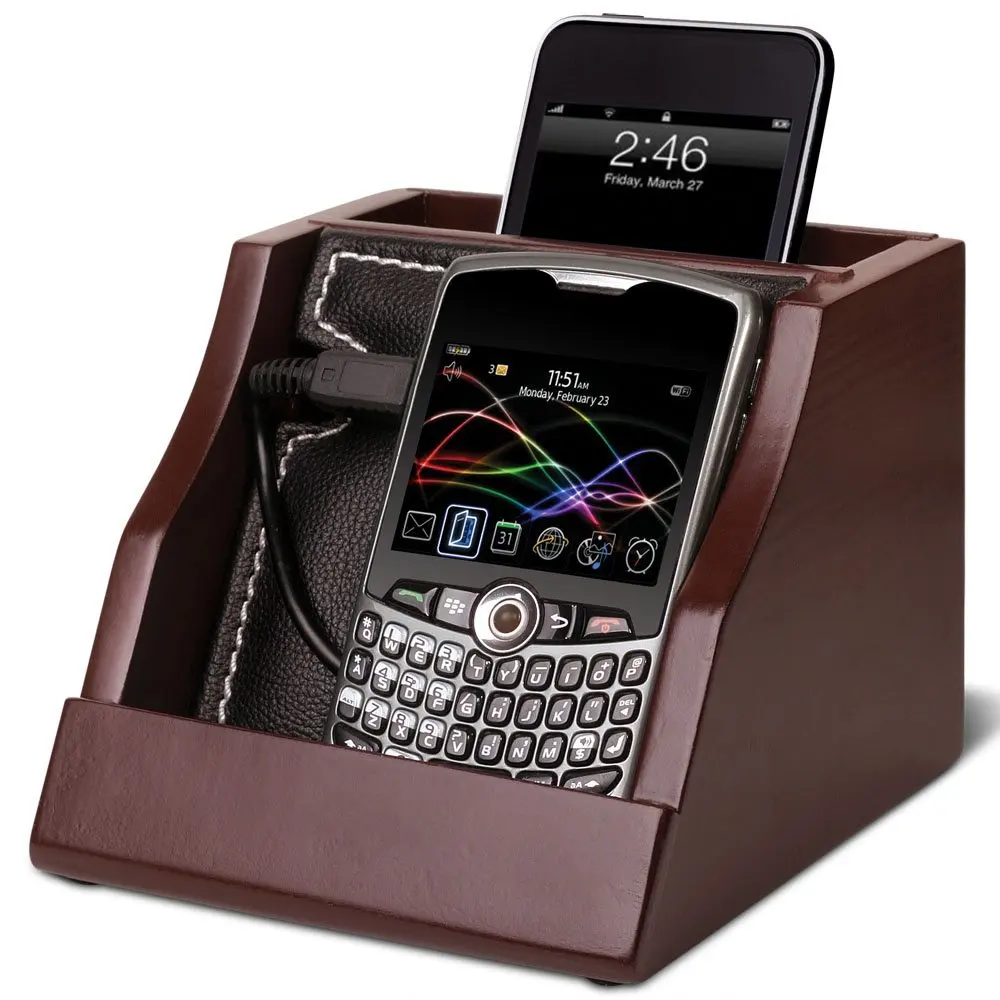 Wood Charging Station Valet Find Caleb Cell Phone Mobile Device Charging Station Valet Dark Brown Wood