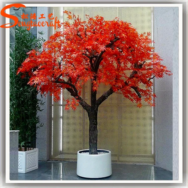 Indoor Decor 10ft Decorative Fake Autumn Tree Artificial Red Maple Tree
