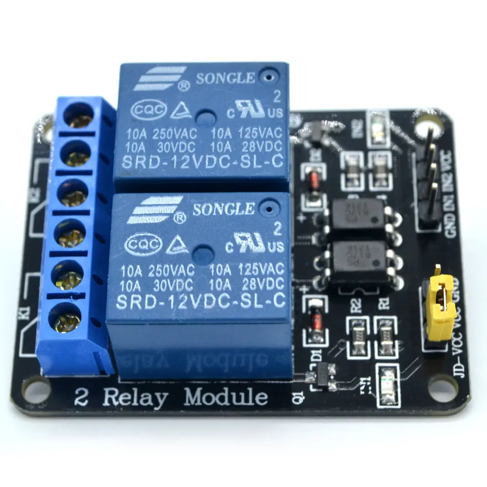 12v 2 Channel Relay Module Low Level Trigger Shield With Optocoupler 2 ...