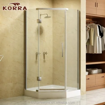 Corner Frameless Exterior 2 Sliding Shower Door 5 16 Glass Stainless Steel Handle Shower Enclosures Buy Frameless Automatic Sliding Glass