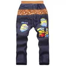 Kids 2015 Fashion Minion Clothes Girl/Boys Jeans For Children Slim Casual Pants
