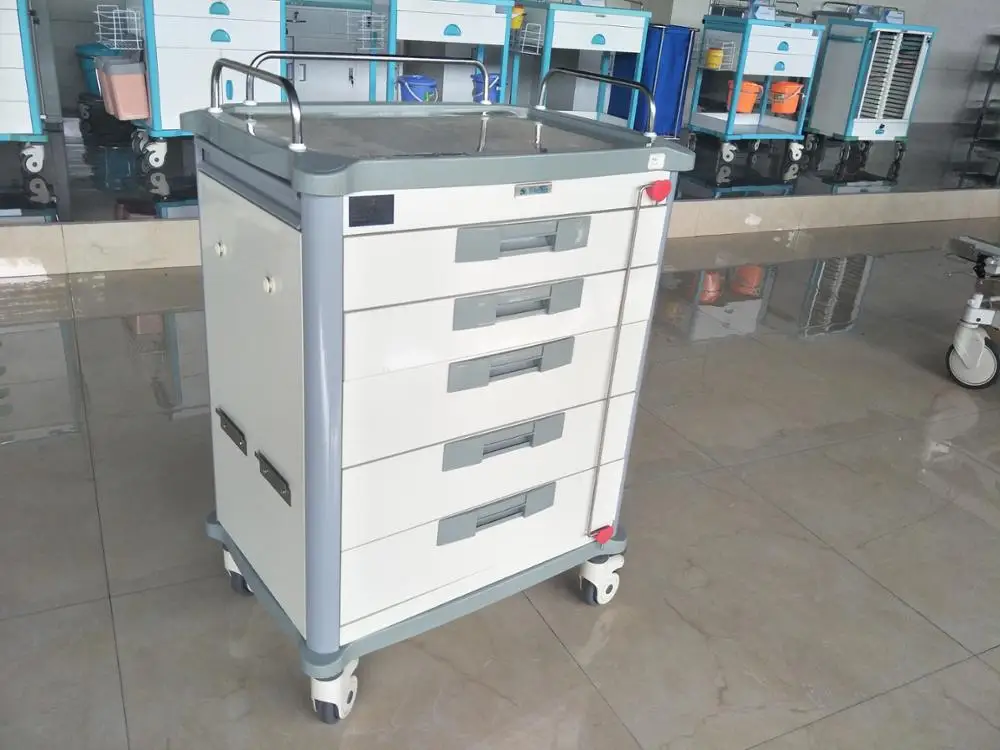 hospital furniture ABS plastic medicine nursing trolley