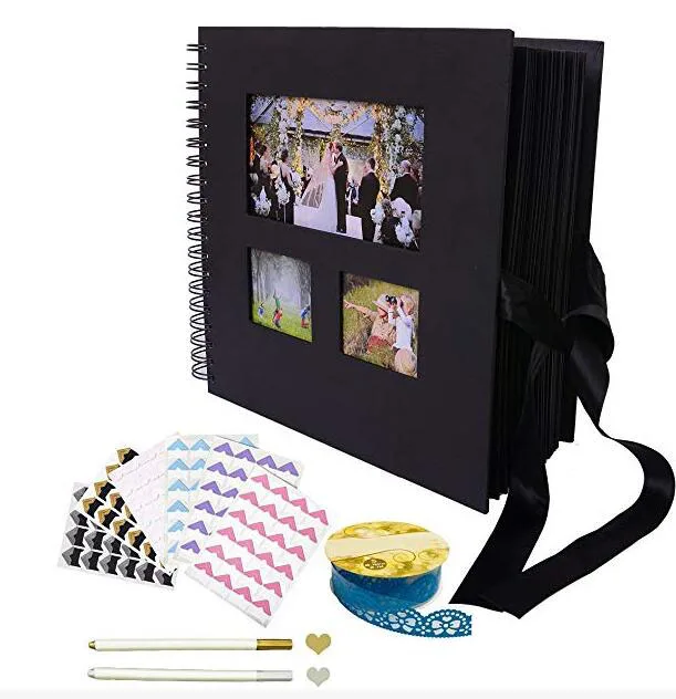 Kraft Scrap Book Photo Albums Gold Sprial Photo Book Diy Scrapbook