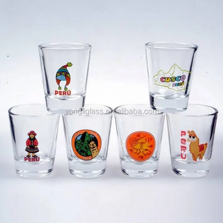Manufacture custom printed 50ml shot glass,Custom shot glass,souvenir shot glass for gift