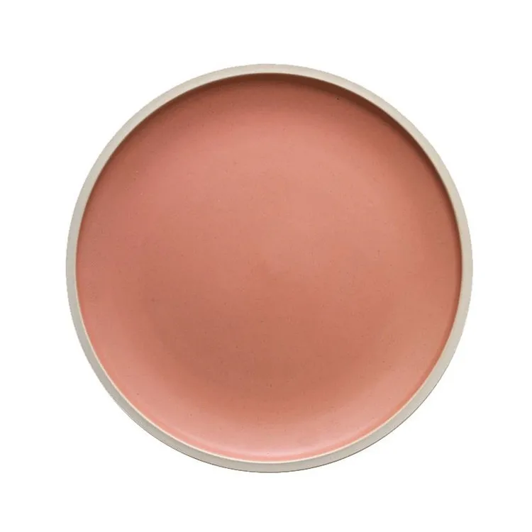 Rustic grace designs japanese speckle galzed round ceramic plate dinnerware for main course