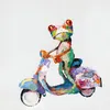 2015 Most Popular Selling Professional Artists Team Handmade A Frog is Riding on a motorbike Abstract frog oil painting wall art