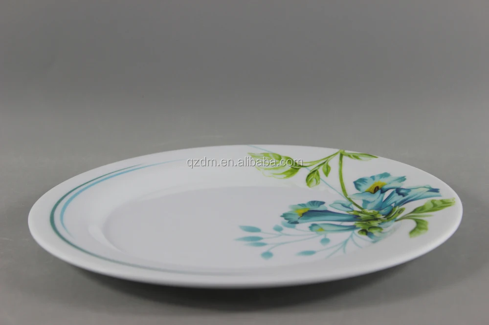 Flower Design Melamine Food Plates 9 Inch