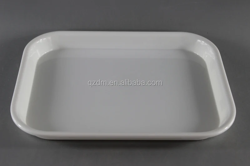 White Melamine Hotel Tray Plastic Servring Tray 10inch