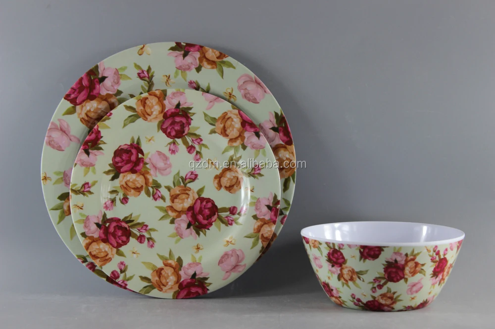 2014 Top Sell Melamine Flower Dinner Set