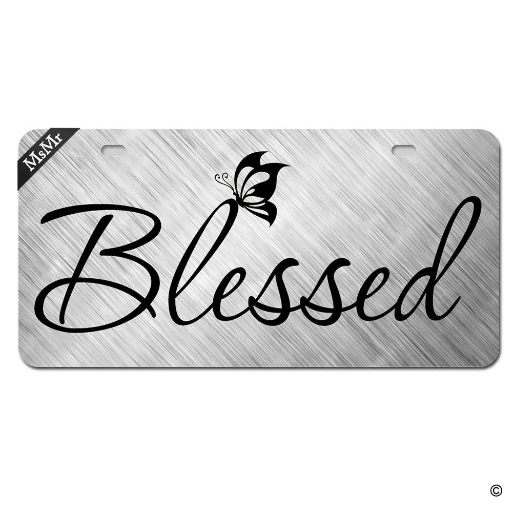 PixDecor Black White Angel Wings Novelty Car 6x12 Aluminum Front Vehicle License Plate Frame Vanity Tag Sign Retro Metal Vintage Sign