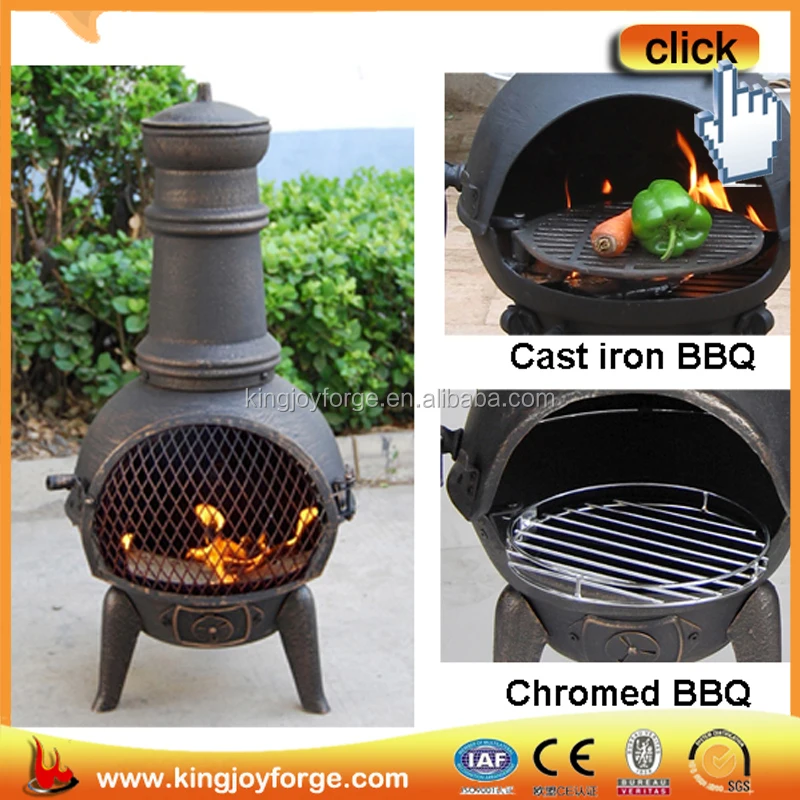 Outdoor Freestanding Cooking Cast Iron Chiminea,Fireplace ...