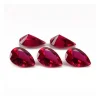 Hotsale synthetic corundum price of ruby red 7'# Pear shape 8x12mm corundum grinding stone for ruby ring