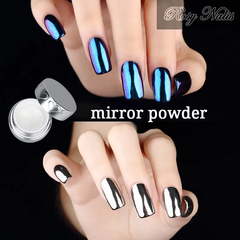 Chrome Powder Nail Mirror Dip Nails Chrome Powder Nail Mirror Dip Nails
