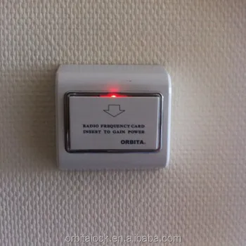 Hotel room key card power switch, light 