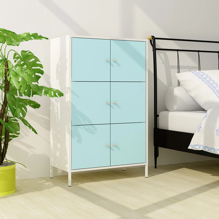 家居金属家具被子 6 门迷你立方体储物柜