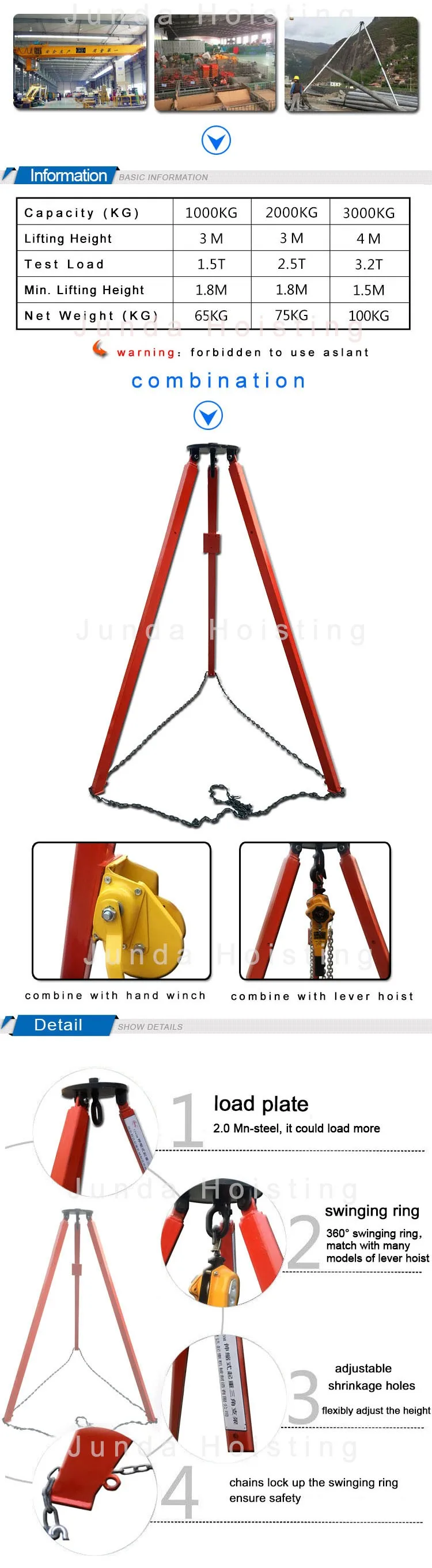 1t 2t 3t Industrial Tripod Lifting Equipment Rescue & Retrieval Tripod For Sale Buy Industrial