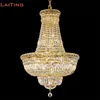 Unique design Gold LED k9 crystal chandelier hanging home deco lights for Hotel Hall Lighting