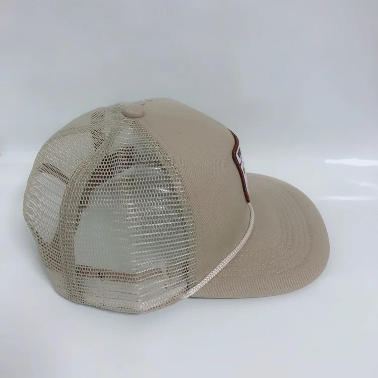 Custom Embroidery Mesh Trucker Cap Cheap 6 Panel Blank Polyester Rope