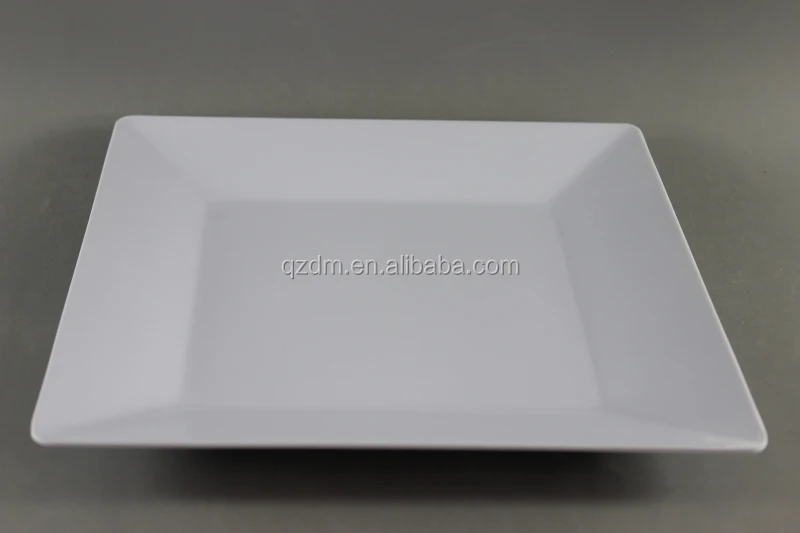 8-10inch Mealmine white Square Plate Plasict Dinner Plate