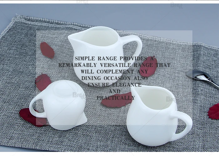 2018 Elegant White Crockery Ceramic Milk Jug Creamer Pots