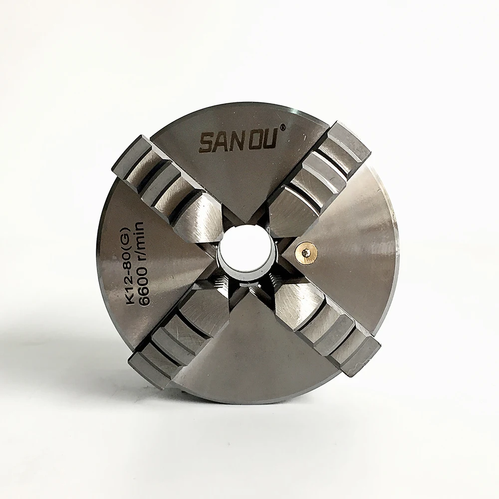 Mandrino Autocentrante 4 Griffe 80mm - Mini Chuck Per Tornio | K12-80 | Serraggio Manuale