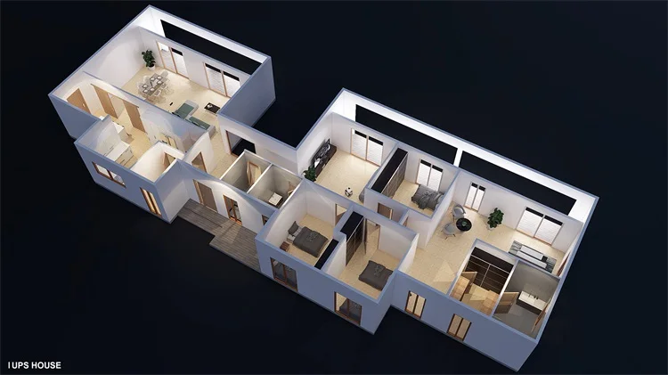 100 sq meter prefab house bulding for one floor usage