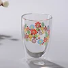 eco friendly double wall glass cup for coffee heat resistant