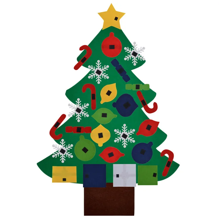 Wholesale Wall Hanging Christmas Tree Set With Ornaments Diy Felt Christmas Decoration Buy