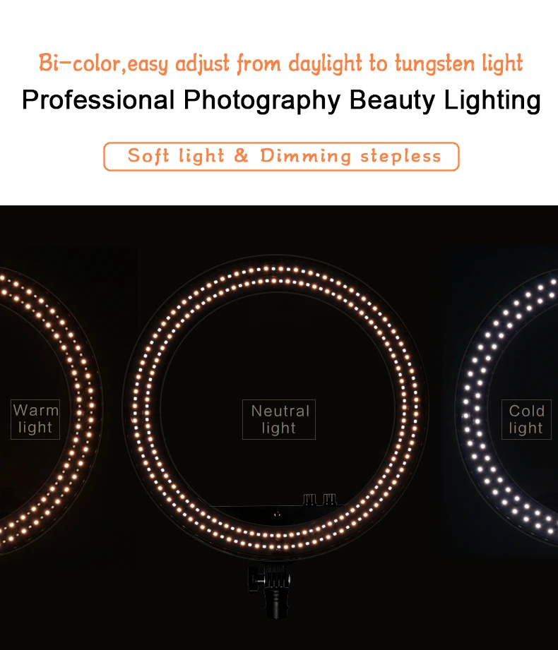 NanGuang Venus V24C bi color 14 inches ring LED light makeup ring eyelight selfie ring light photography lighting for beauty