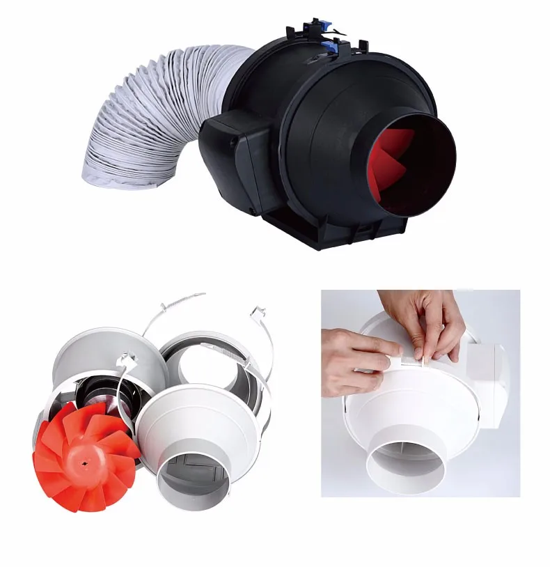 High Efficiency Vtronic W10001 Highspeed In Line Bathroom Extractor