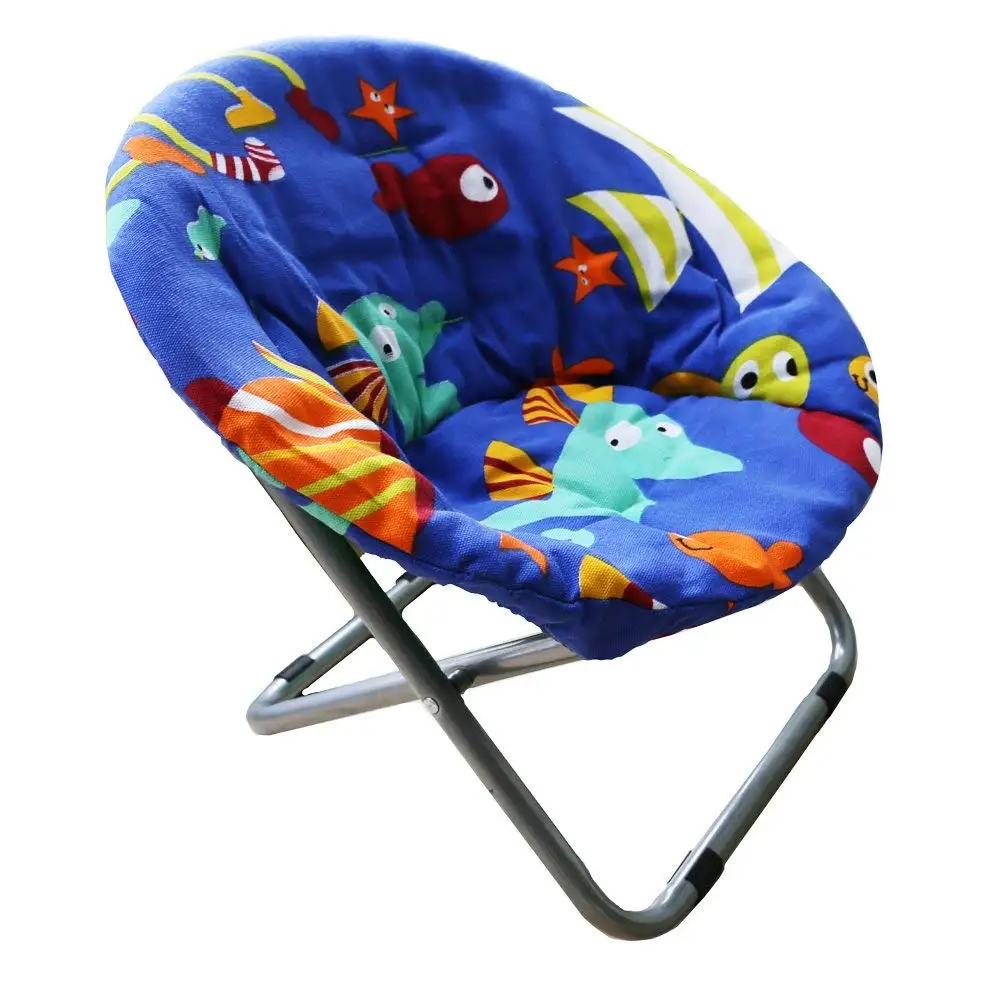 Folding Camping Moon Saucer Chair With Suede Pad Chair Comfortable Kids