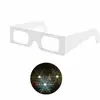 Holiday Specs 3D Glasses,Custom Designed Paper Glasses, Look through Glasses and See Snowmen, Snowflakes, Santa,Hearts,Spirals