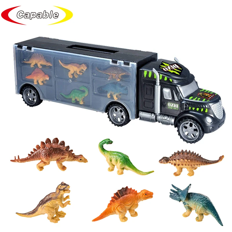 Jouet de Camion de Transporteur Voiture de Jouets Dinosaure avec 12 Mini Dino... 