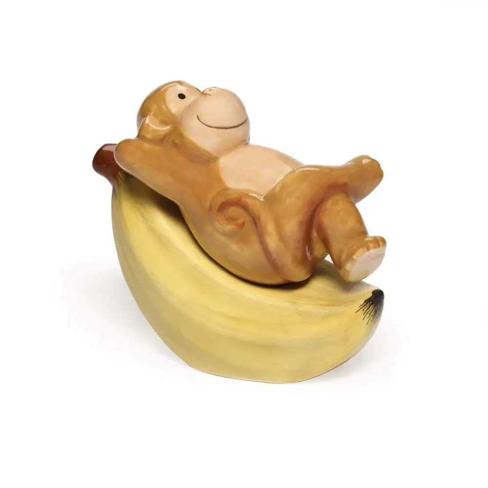 Pfaltzgraff Ceramic Monkey & Banana Salt & Pepper Set