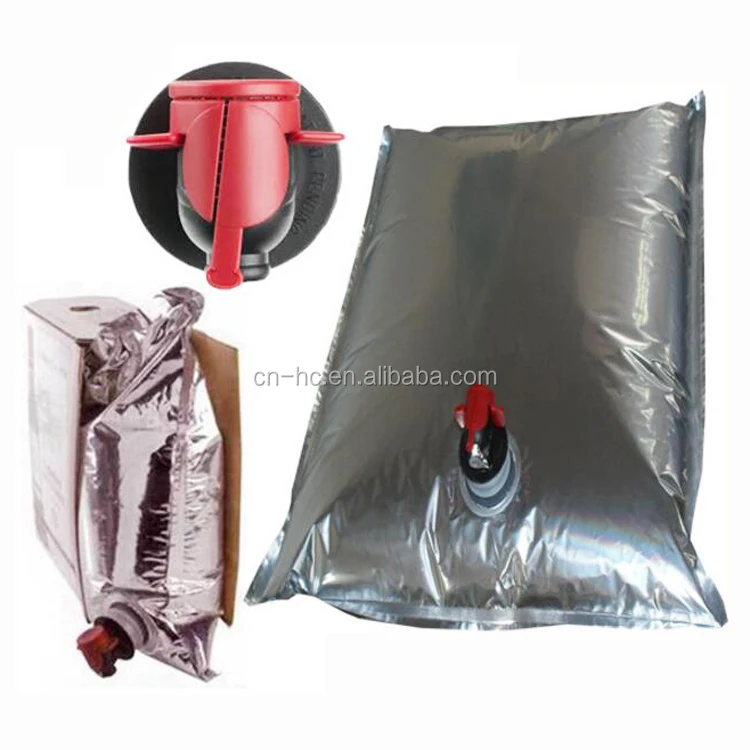 Plastic Tap Bag In Box Aluminum Foil Valve Bag In Box For Liquid With