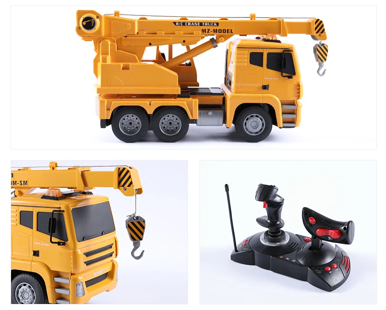 simulation sounds 1:18 rc truck model MZ toy crane remote control with warning light