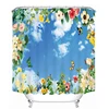 Relief oil painting flower personality creative waterproof shower curtain 3D photo print creative visual shower