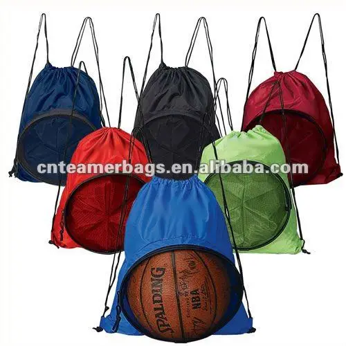 Creative Drawstring Bocce Ball Bag For Basketball Backpack 210d Sport Mesh Customized