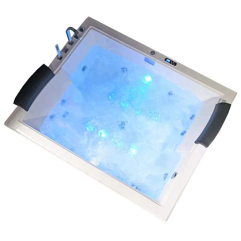 Underground Type 180cm Bath Tub Whirlpool Massage Acrylic Bathtub with LED light